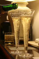 Two champagne glasses